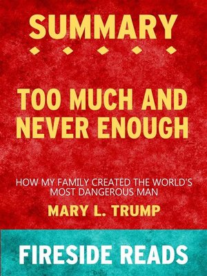 cover image of Too Much and Never Enough--How My Family Created the World's Most Dangerous Man by Mary L. Trump--Summary by Fireside Reads